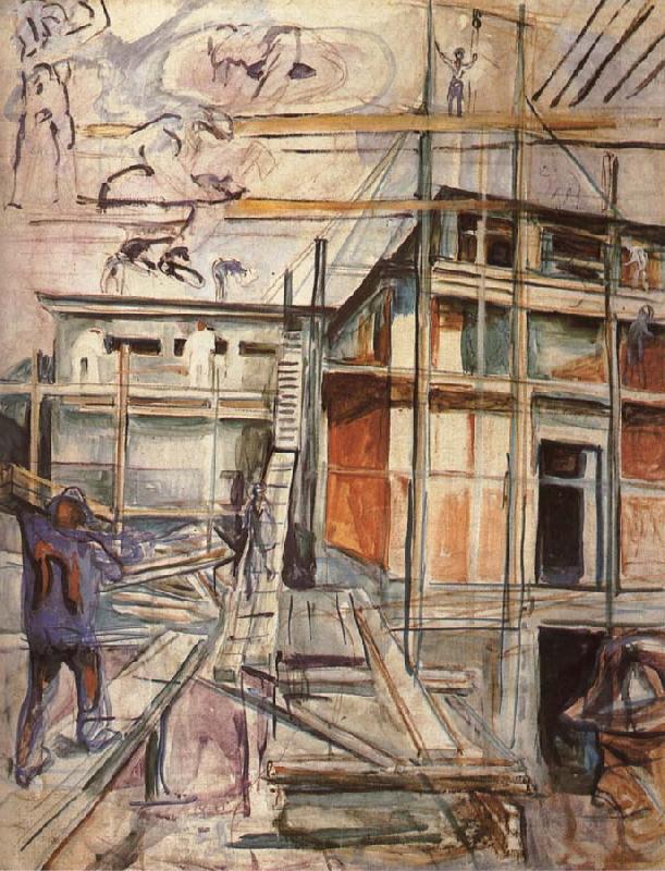 Workroom building in winter, Edvard Munch